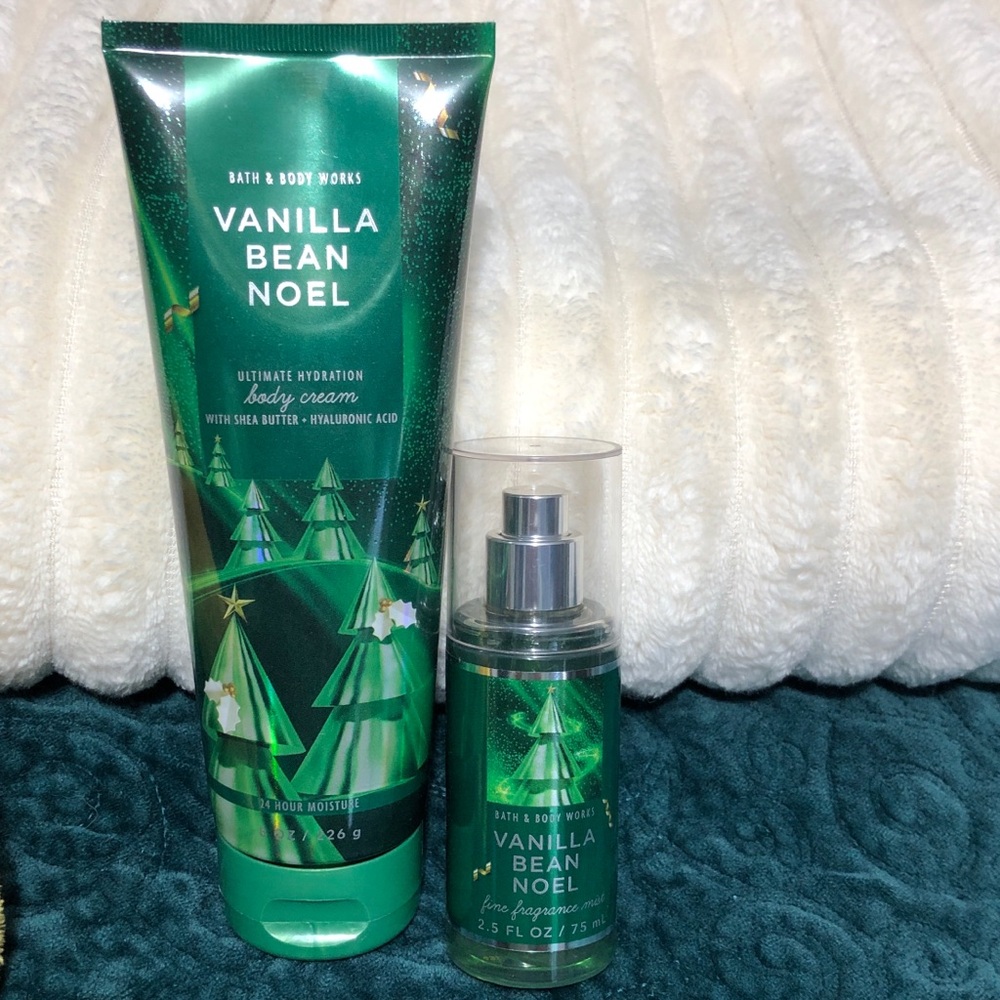 Bath & Body Works NWT Vanilla Bean Noel Body Cream & Fragrance Mist Set